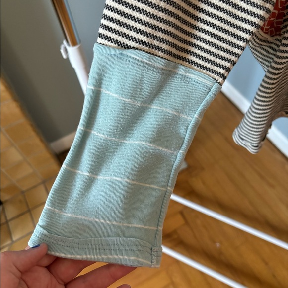 Mixed pattern 3/4 length sleeve  boat neck top - Picture 6 of 6